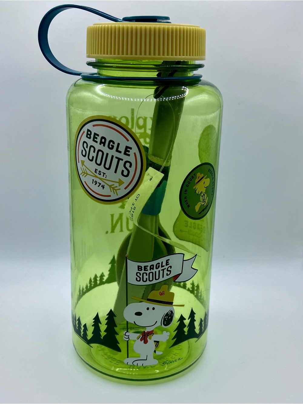 Hallmark Peanuts Beagle Scouts "Find the Fun" 32 oz Water Bottle + Utensil Set